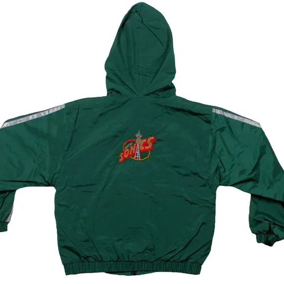 NWOT Seattle Supersonics NBA Reversible Jacket Green/Gray Youth 4/5 or 6/7 - Picture 2 of 8